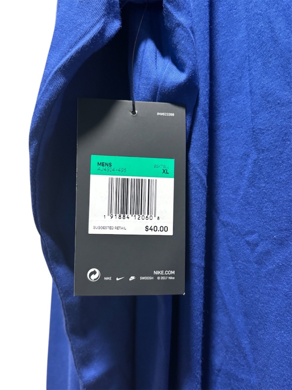 NWT Nike NBA Men’s Dri Fit Blue Long Sleeve Tee XL - Picture 4 of 6